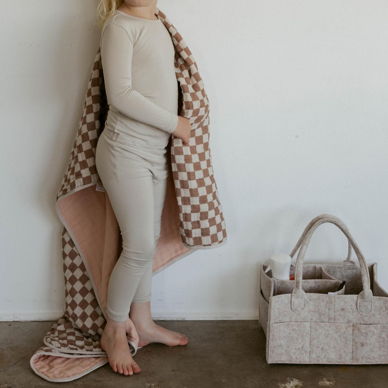 Rosewood Checker Quilt by Parker Baby Co., product view 9
