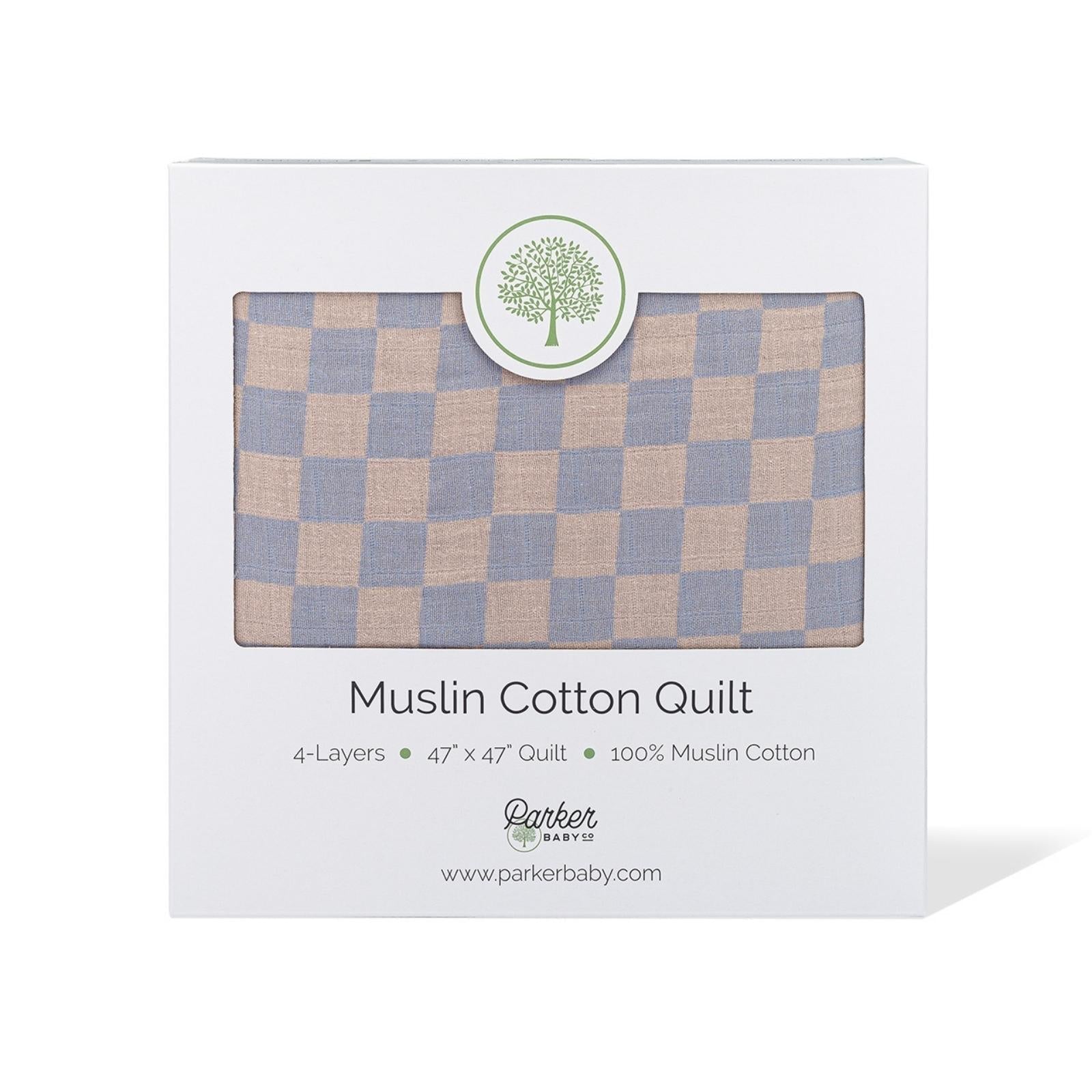 Stormy Blue Checker Quilt by Parker Baby Co., product view 4