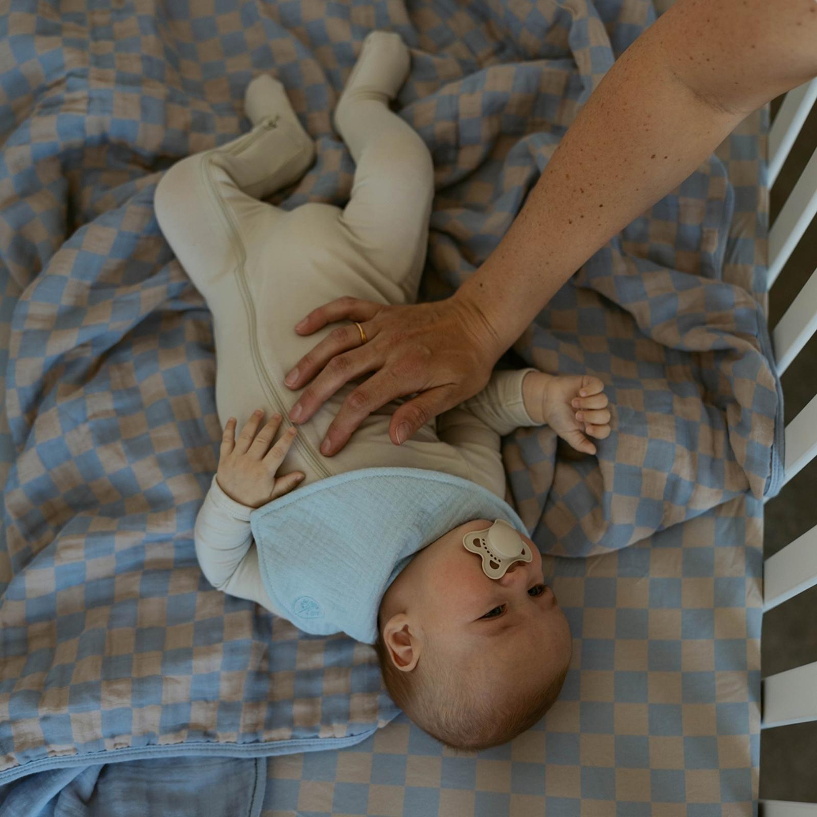 Stormy Blue Checker Quilt by Parker Baby Co., product view 6