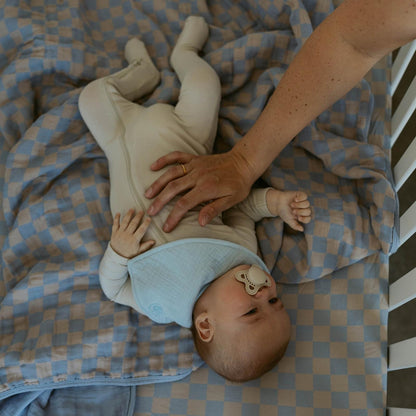 Stormy Blue Checker Quilt by Parker Baby Co., product view 6