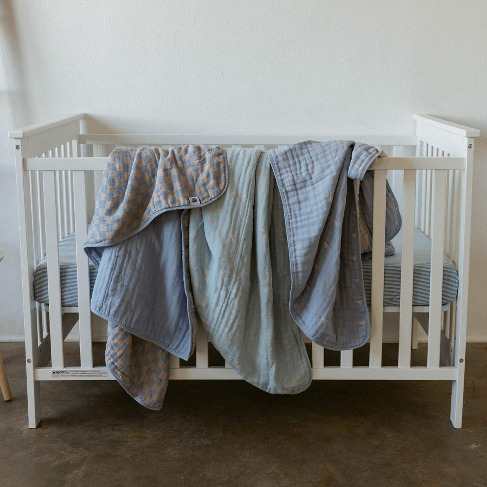 Stormy Blue Checker Quilt by Parker Baby Co., product view 9