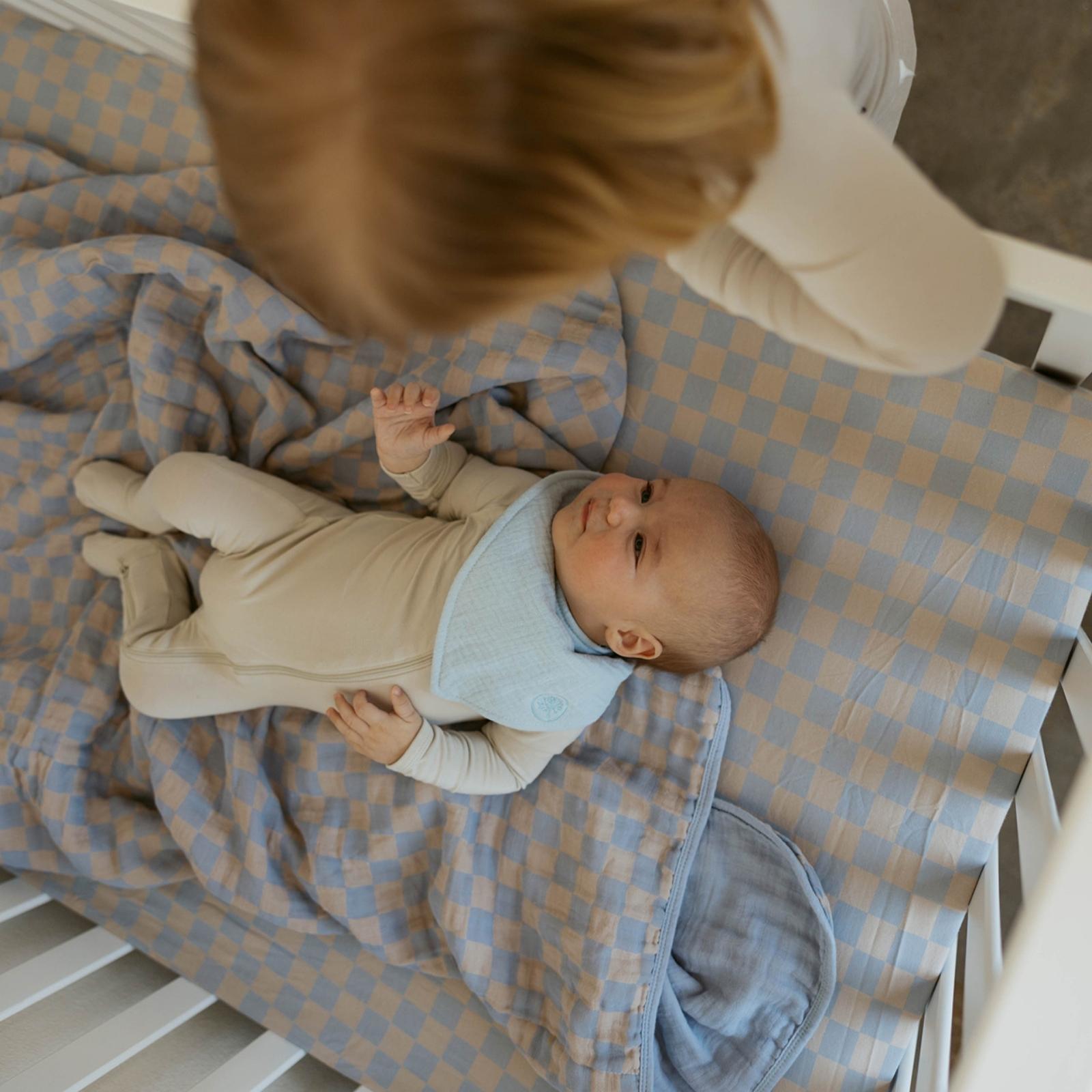 Stormy Blue Checker Quilt by Parker Baby Co., product view 8