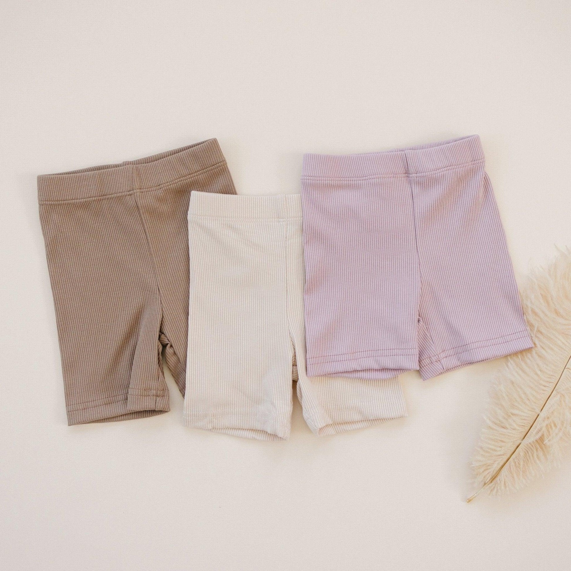 Ribbed Bamboo Bike Shorts by Little Joy Co., product view 3