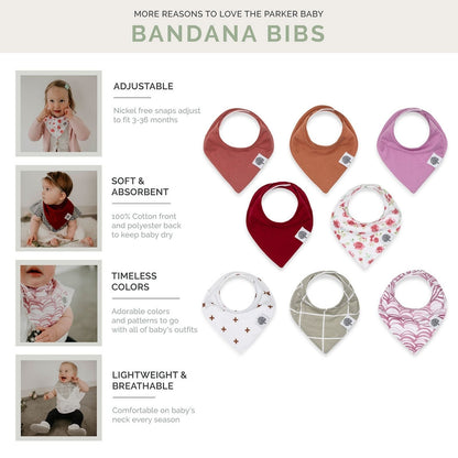 Rose Bandana Bib Set (8 pack) by Parker Baby Co., product view 3