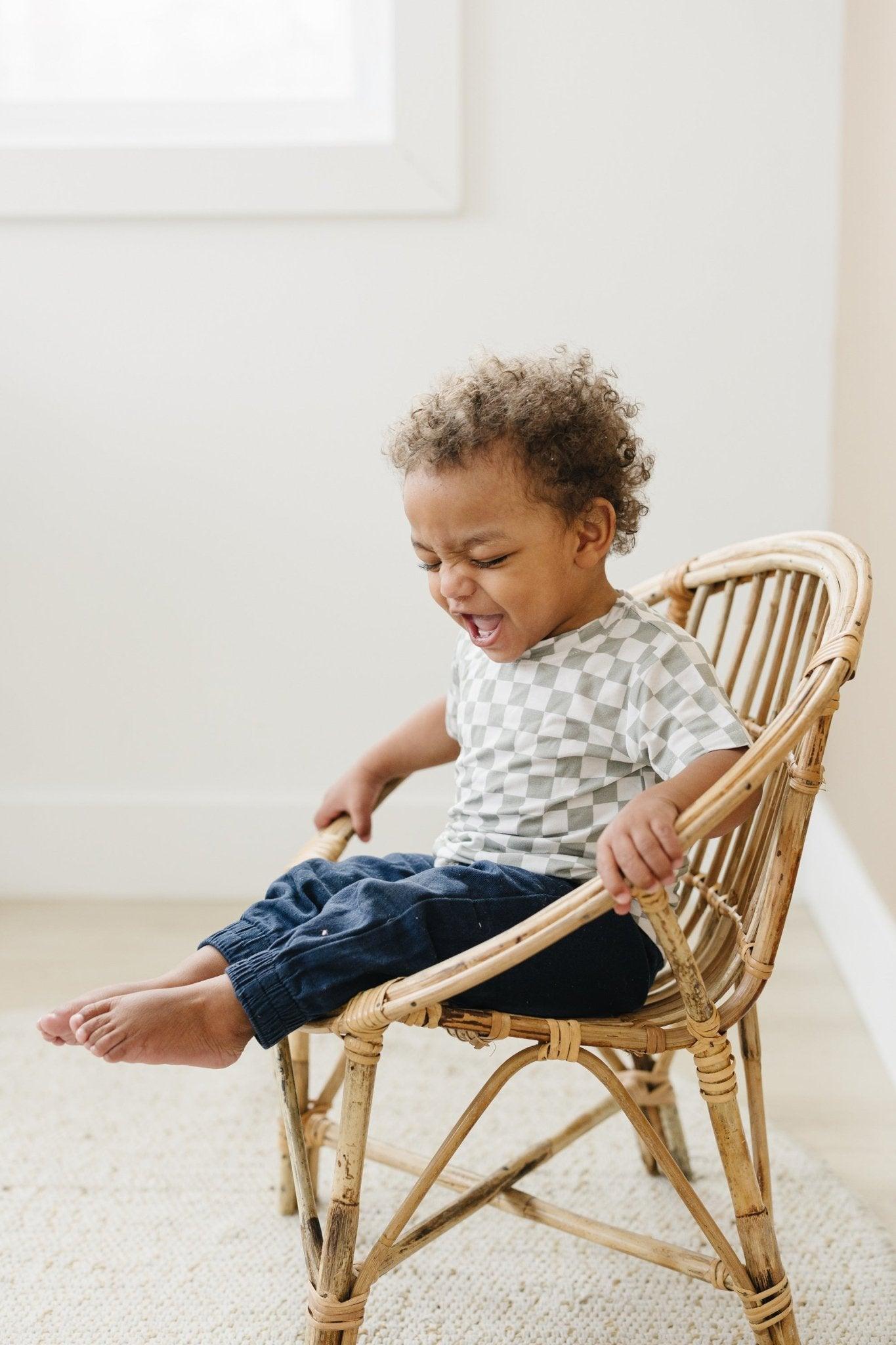 Sage Checkered Bamboo Tee *Sizes 3/6m & Sz 6 Left by Little Joy Co., product view 9