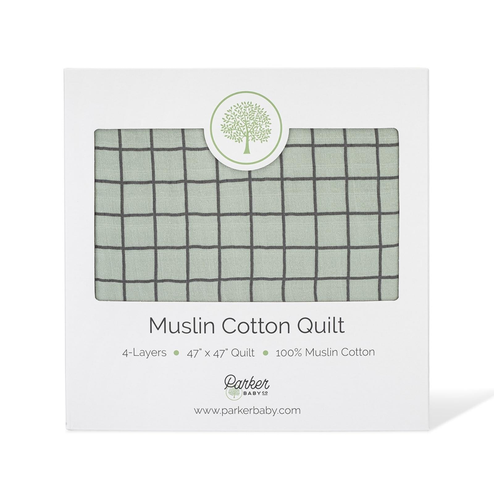 Sage Windowpane Quilt by Parker Baby Co., product view 9