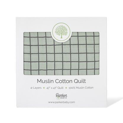 Sage Windowpane Quilt by Parker Baby Co., product view 9