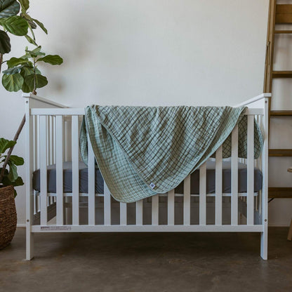 Sage Windowpane Quilt by Parker Baby Co., product view 4