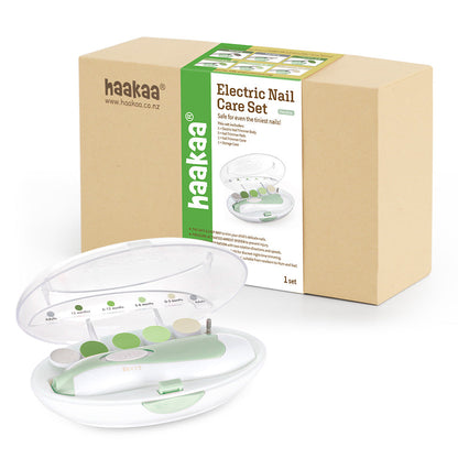 Haakaa Electric Baby Nail Care Set – Meadow, 6 Attachments