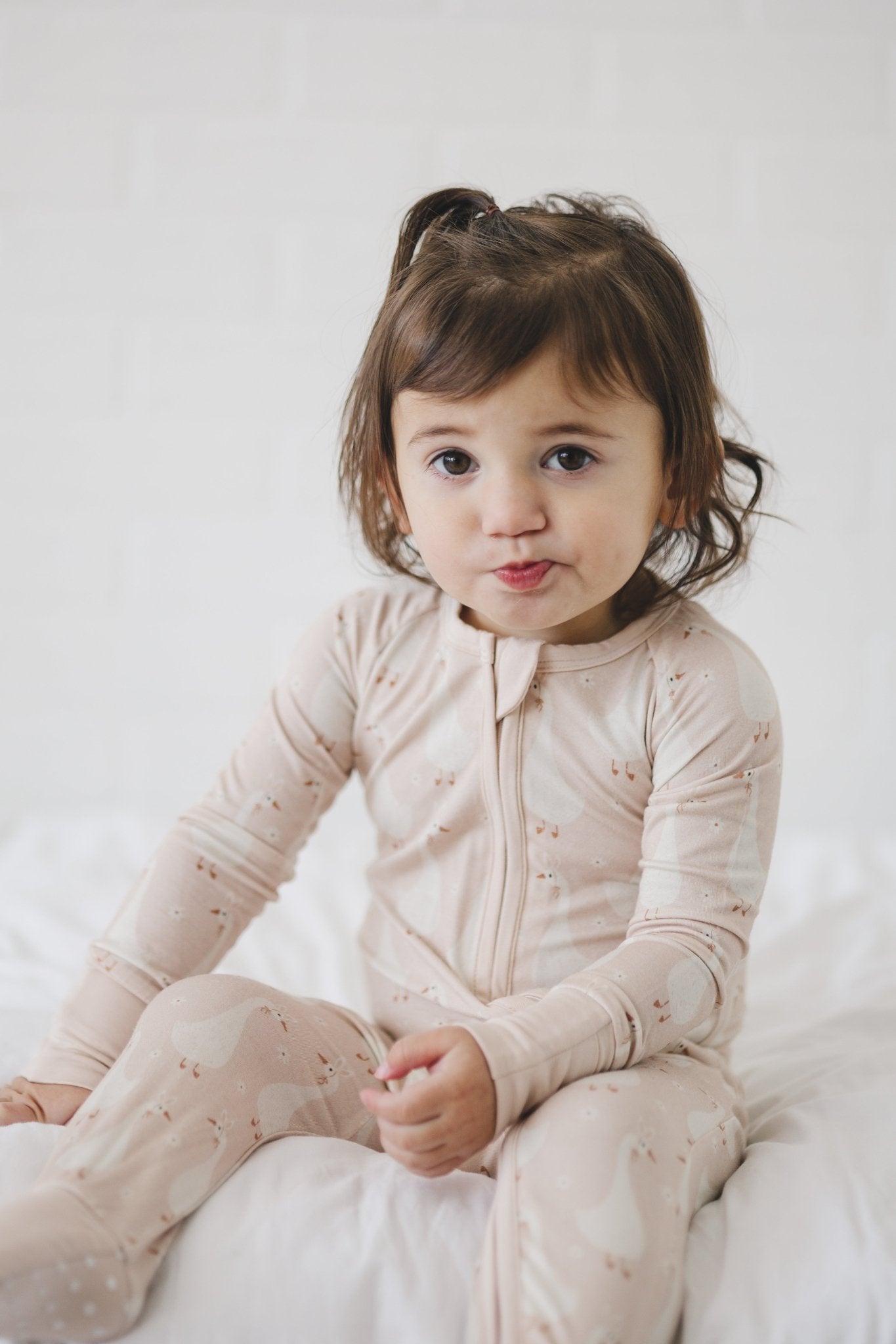 Silly Goose on the Loose Bamboo Zippy Romper by Little Joy Co., product view 5