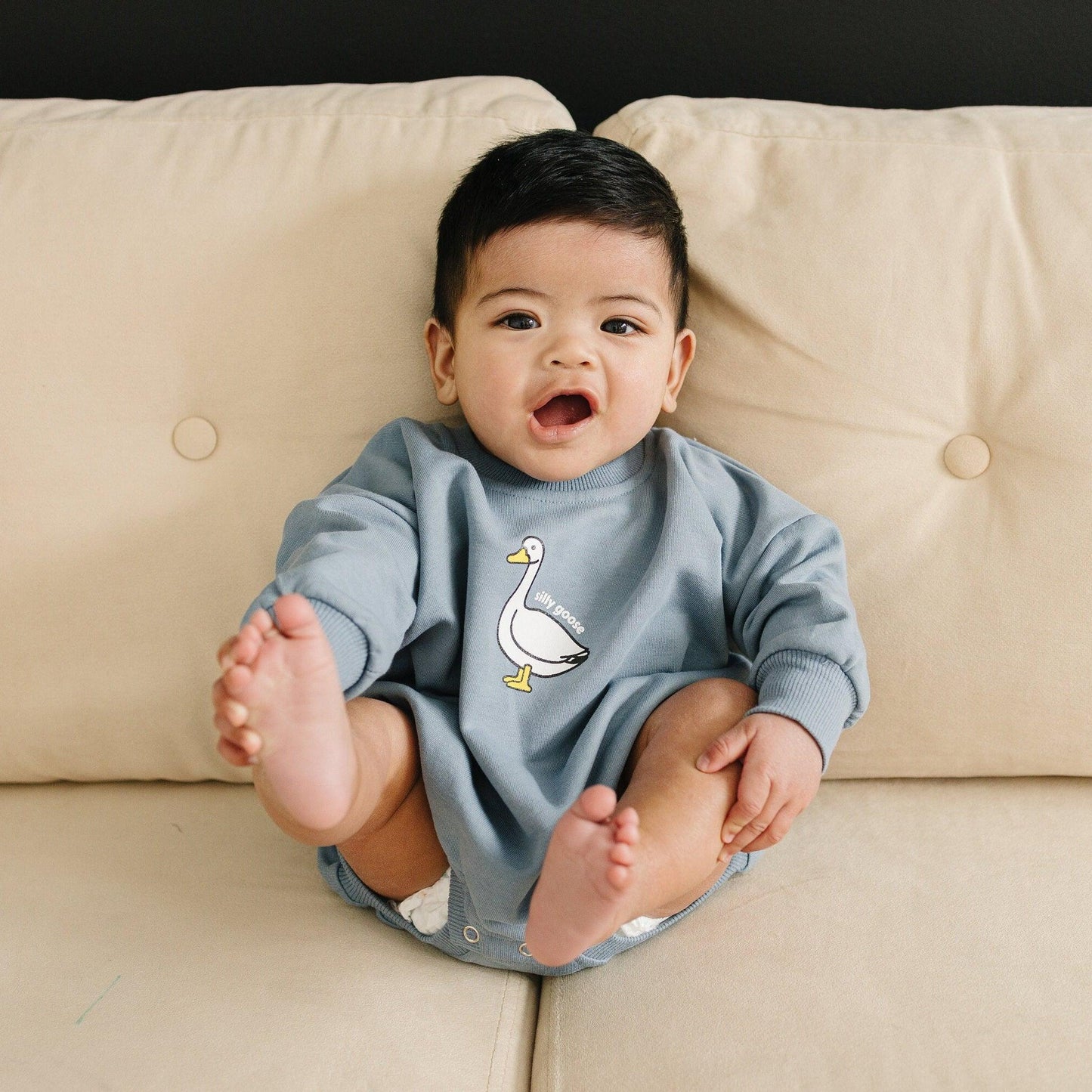 Silly Goose Sweatshirt Romper - more colors by Little Joy Co., product view 11