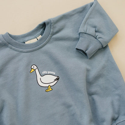 Silly Goose Sweatshirt Romper - more colors by Little Joy Co., product view 6