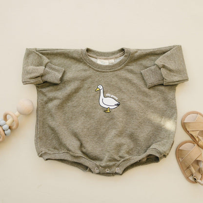 Silly Goose Sweatshirt Romper - more colors by Little Joy Co.
