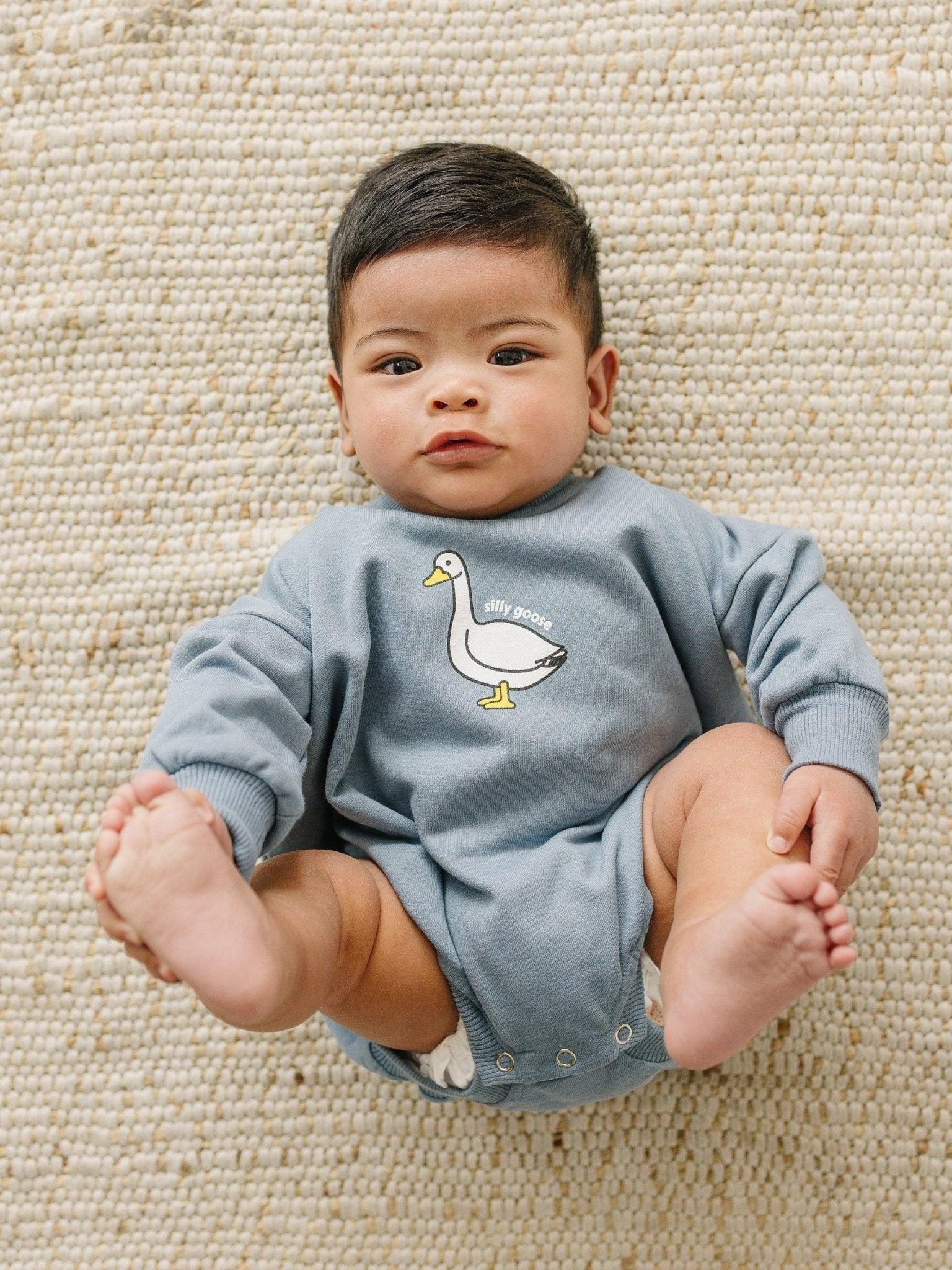Silly Goose Sweatshirt Romper - more colors by Little Joy Co., product view 10