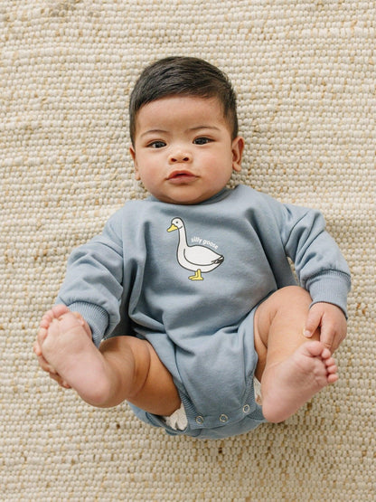 Silly Goose Sweatshirt Romper - more colors by Little Joy Co., product view 10