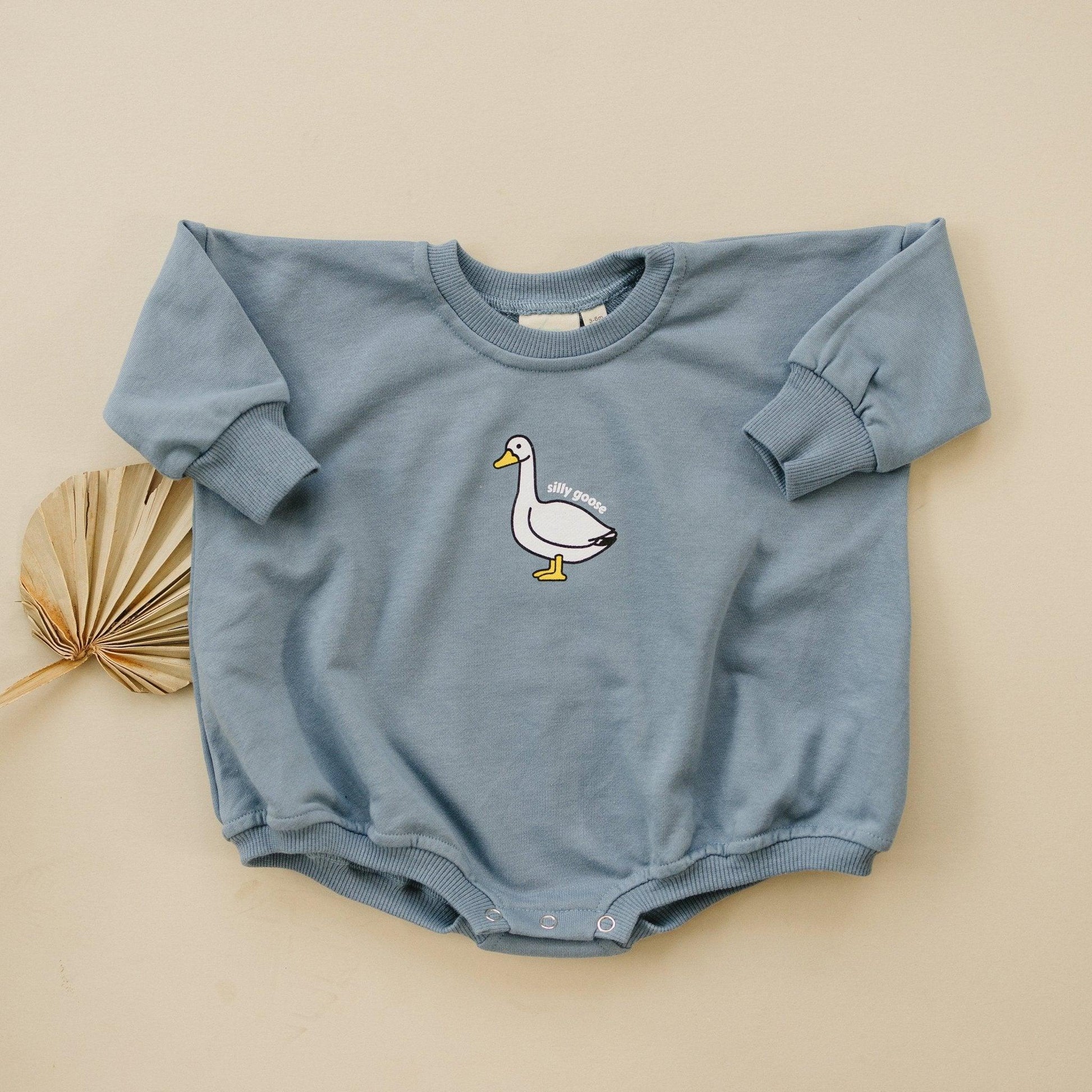 Silly Goose Sweatshirt Romper - more colors by Little Joy Co., product view 5