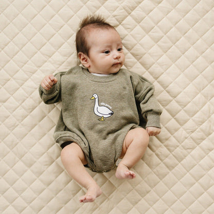 Silly Goose Sweatshirt Romper - more colors by Little Joy Co., product view 4
