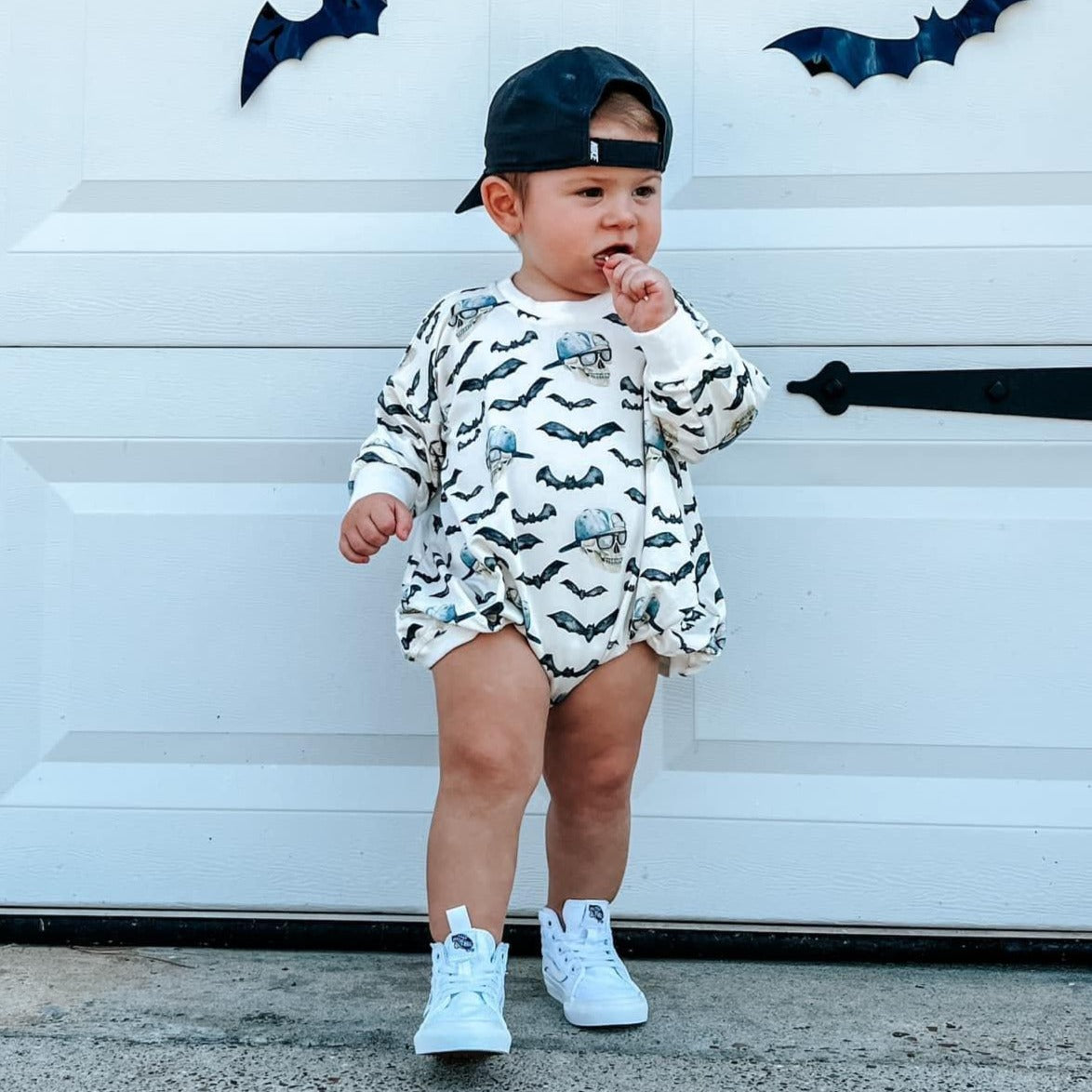 Spooky Bro Bamboo Bubble Romper or Crewneck Sweatshirt by Little Joy Co., product view 7