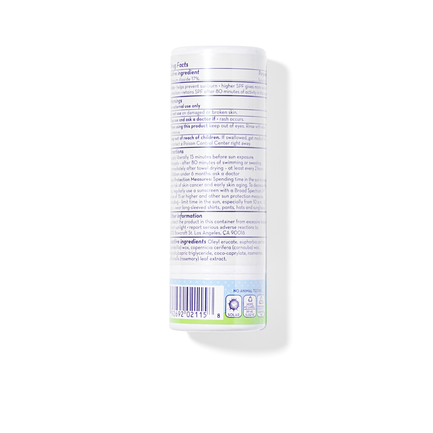 (No Fragrance) Super Sensitive™ Broad Spectrum SPF 30+ Sunscreen Stick by California Baby, product view 2