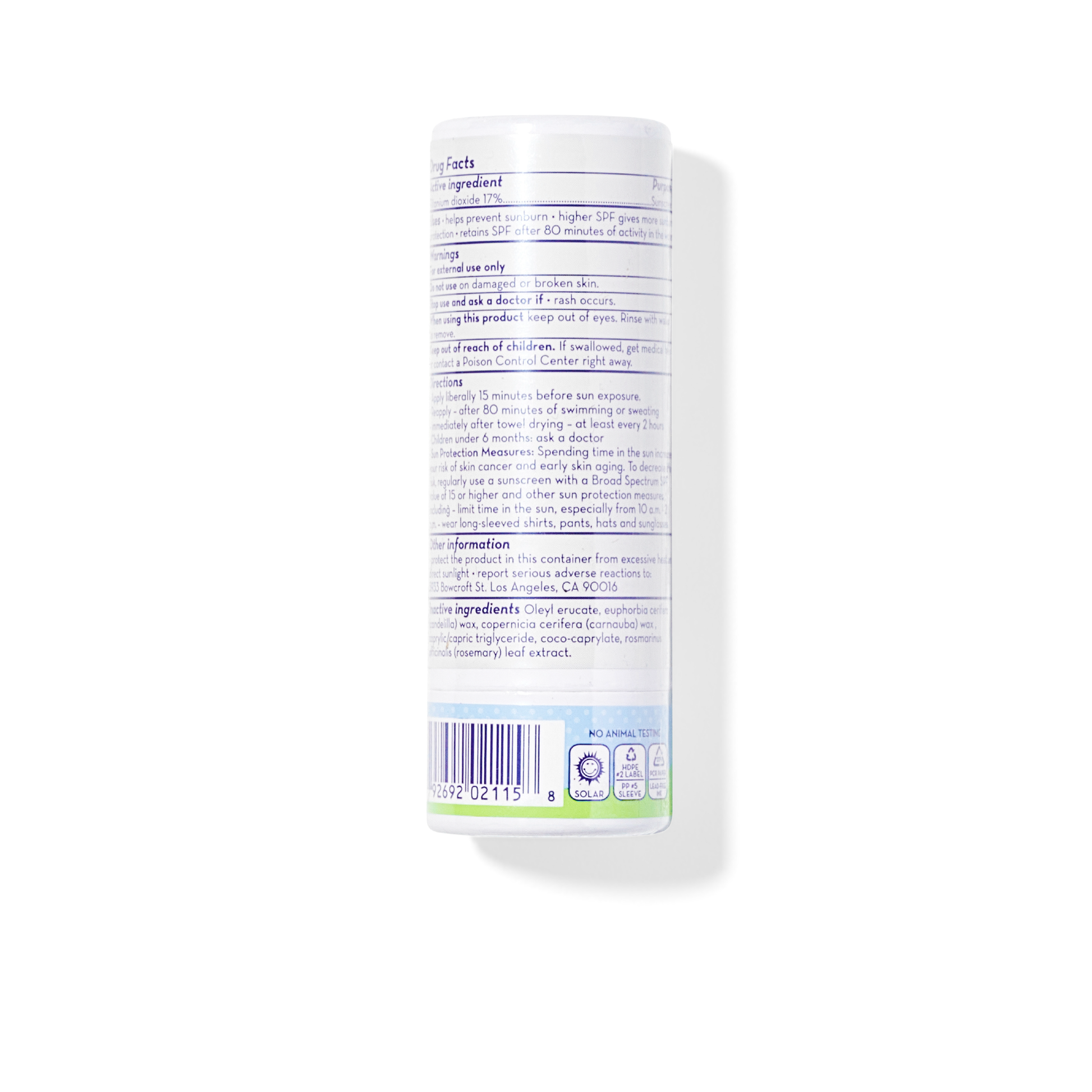 (No Fragrance) Super Sensitive™ Broad Spectrum SPF 30+ Sunscreen Stick by California Baby, product view 2