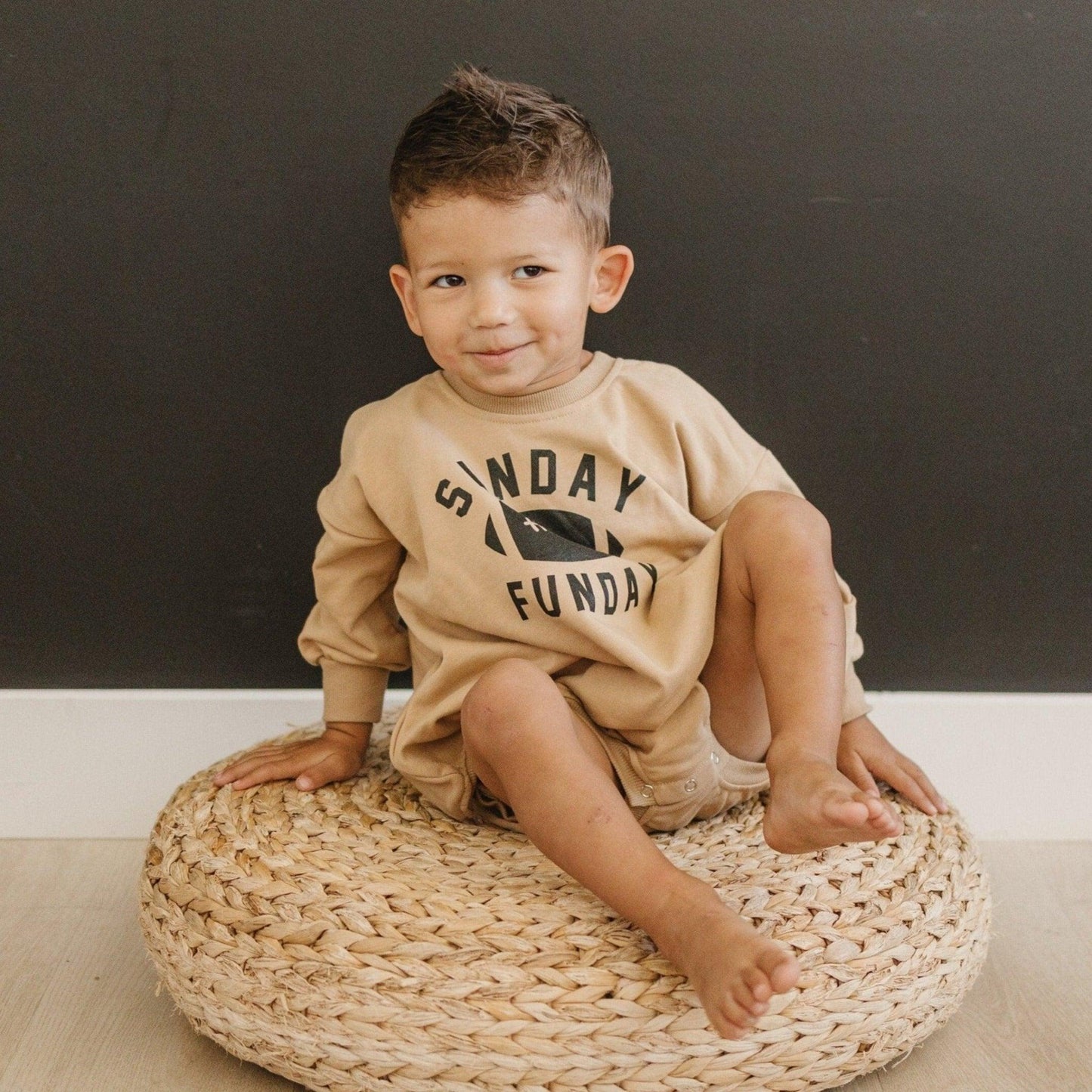 Sunday Funday Football Sweatshirt Romper - more colors by Little Joy Co.