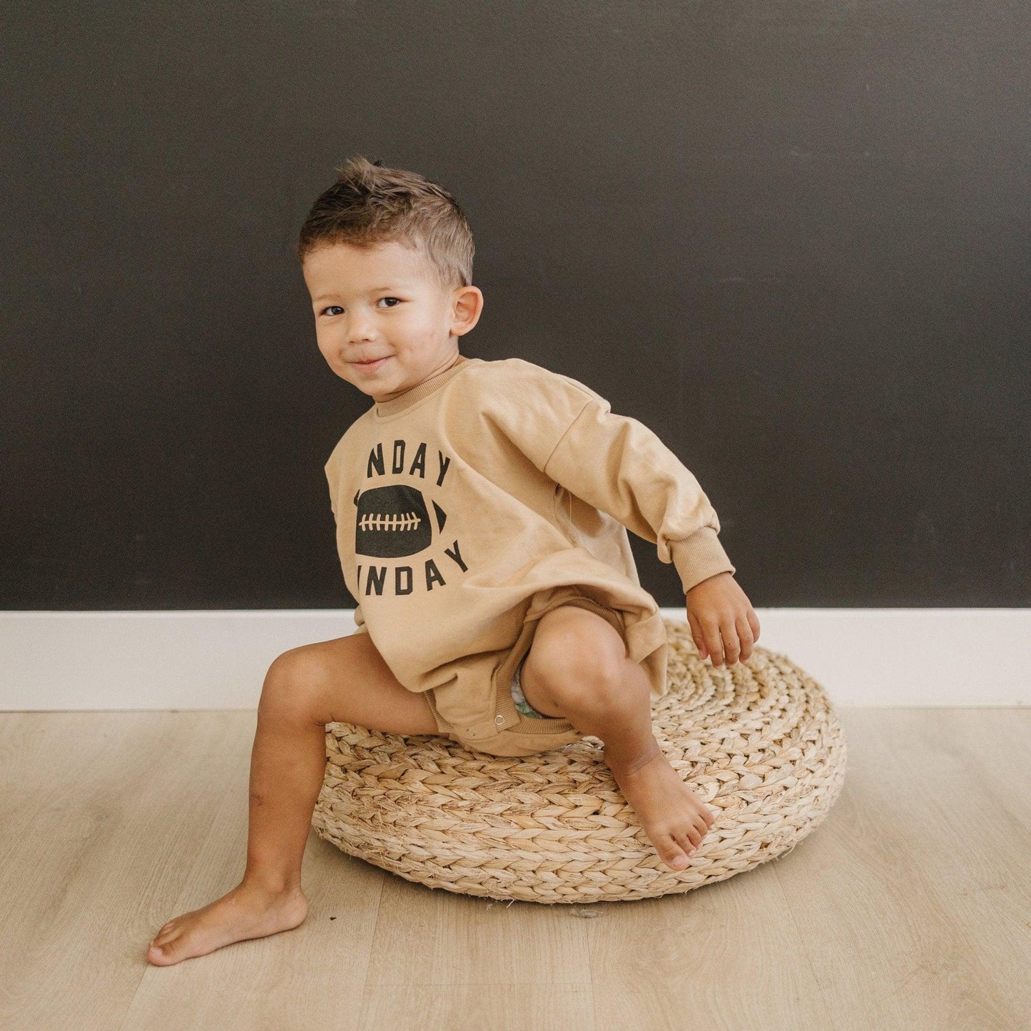 Sunday Funday Football Sweatshirt Romper - more colors by Little Joy Co., product view 6