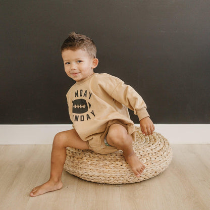 Sunday Funday Football Sweatshirt Romper - more colors by Little Joy Co., product view 6
