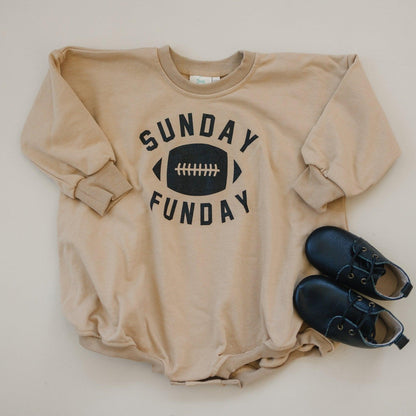 Sunday Funday Football Sweatshirt Romper - more colors by Little Joy Co., product view 5