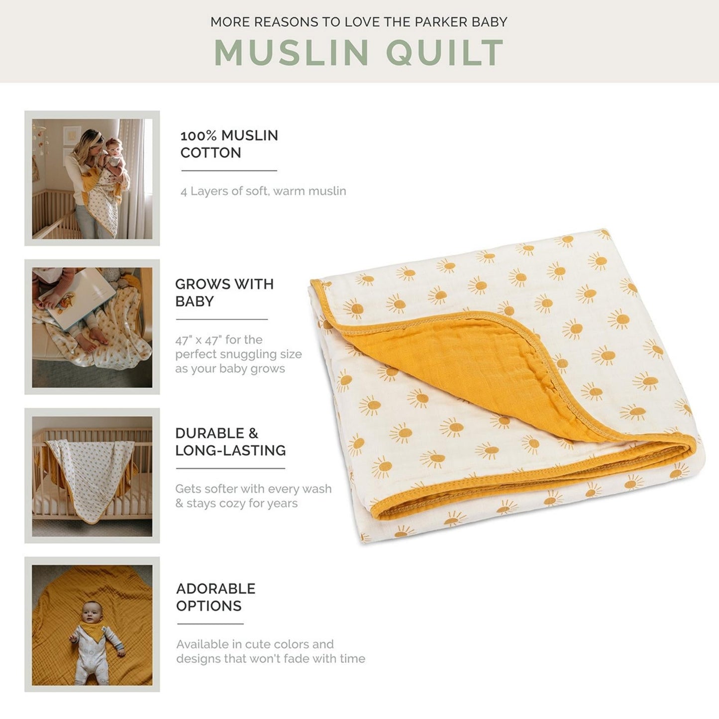 Sunny Days Quilt by Parker Baby Co., product view 3