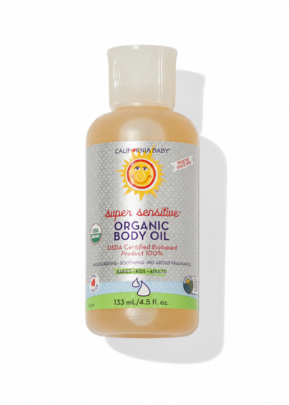 California Baby Super Sensitive Organic Body Oil, 4.5 fl oz (133 mL)
