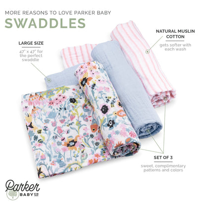 Blossom Swaddle Set by Parker Baby Co., product view 3