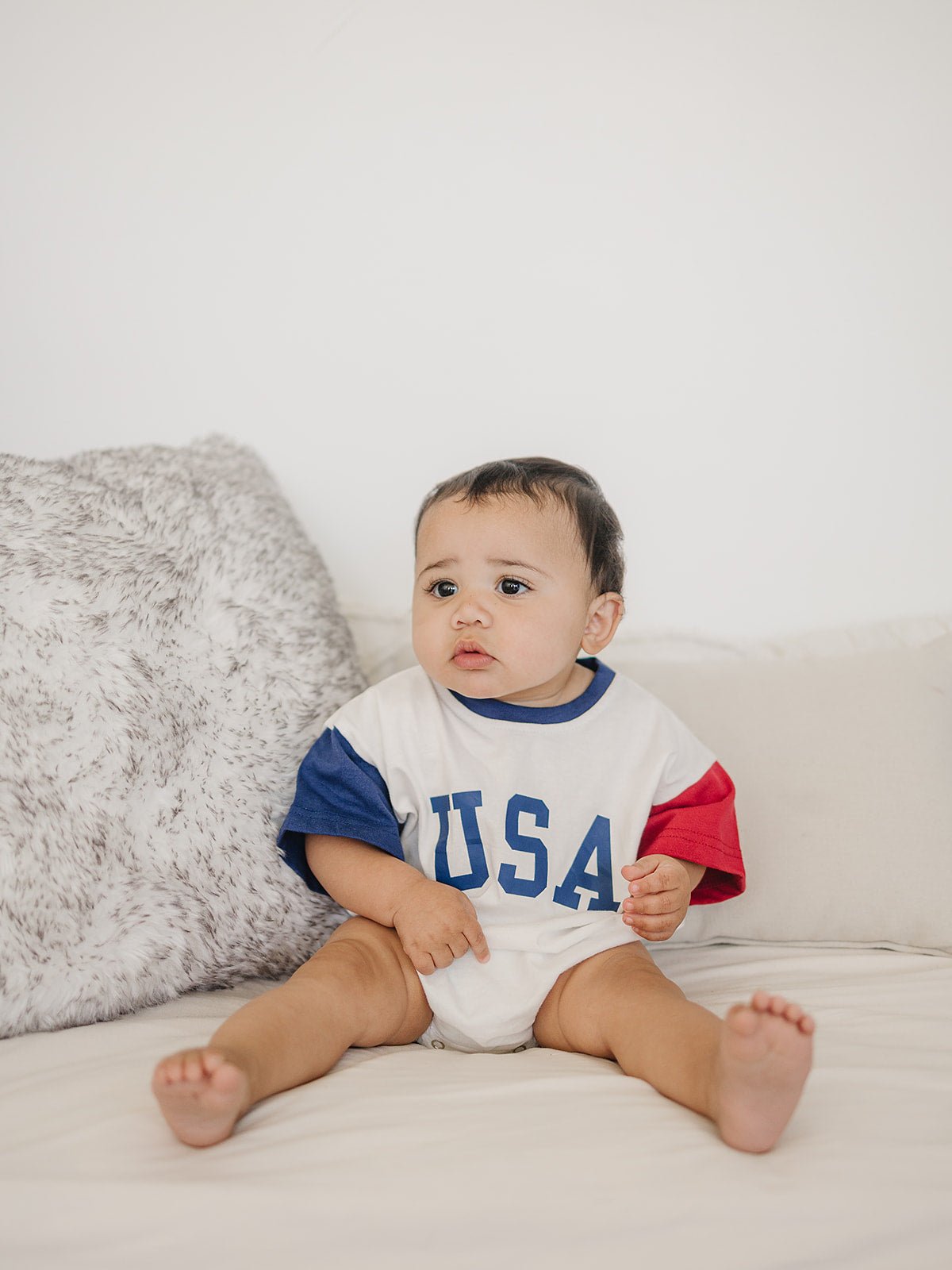 USA Colorblock T-Shirt Romper by Little Joy Co., product view 8
