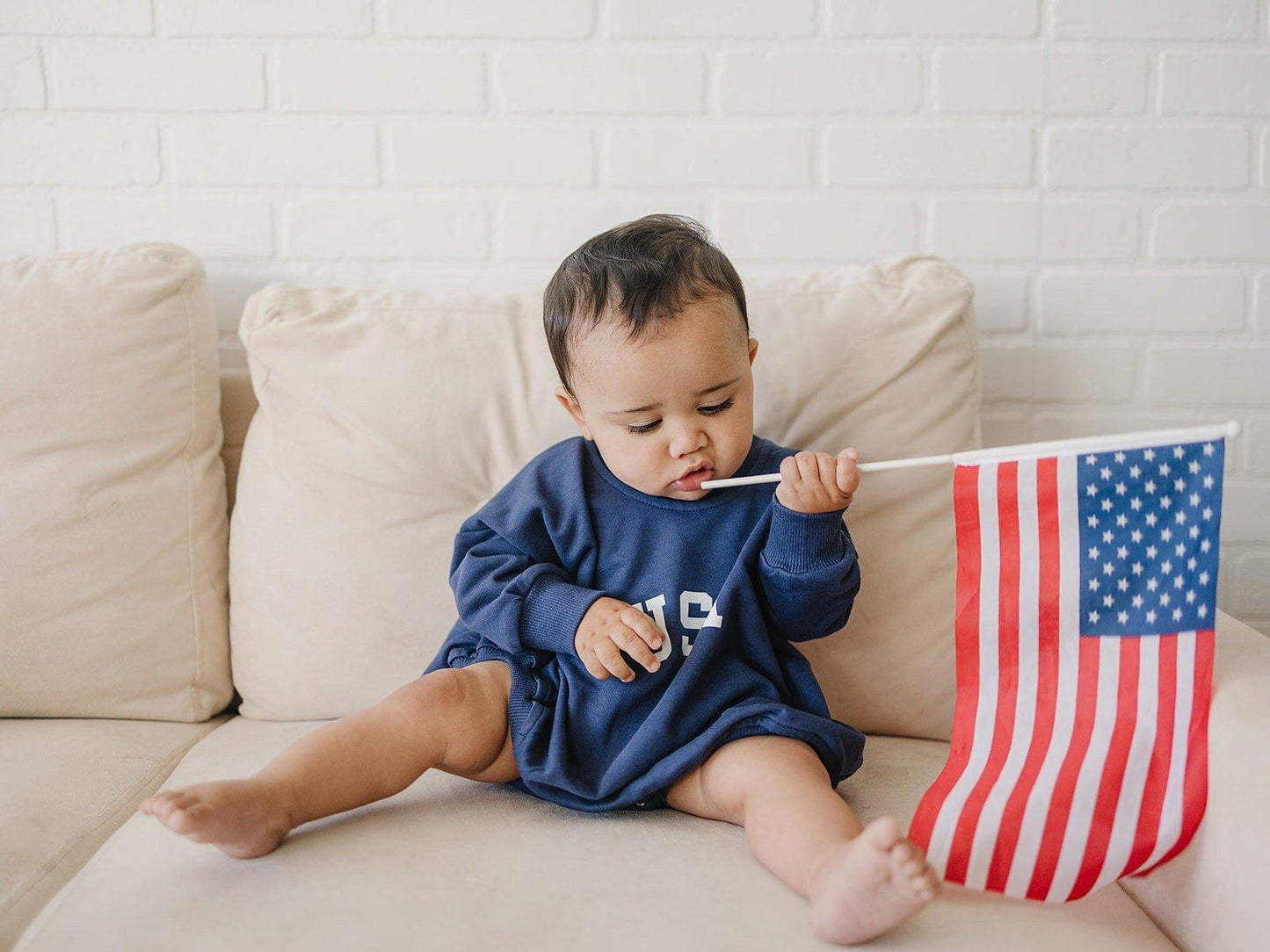 USA Sweatshirt Romper - more colors by Little Joy Co., product view 4