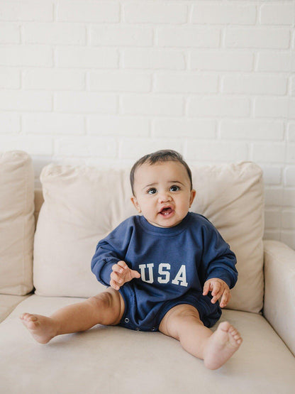 USA Sweatshirt Romper - more colors by Little Joy Co., product view 6