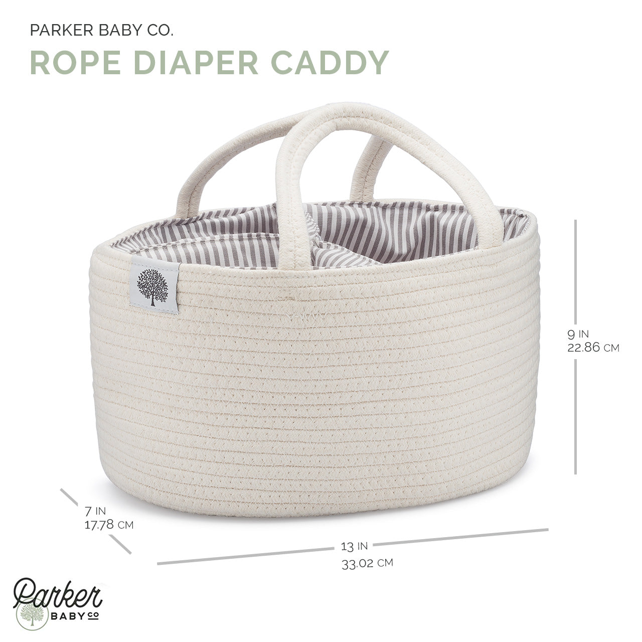 Rope Diaper Caddy by Parker Baby Co., product view 3
