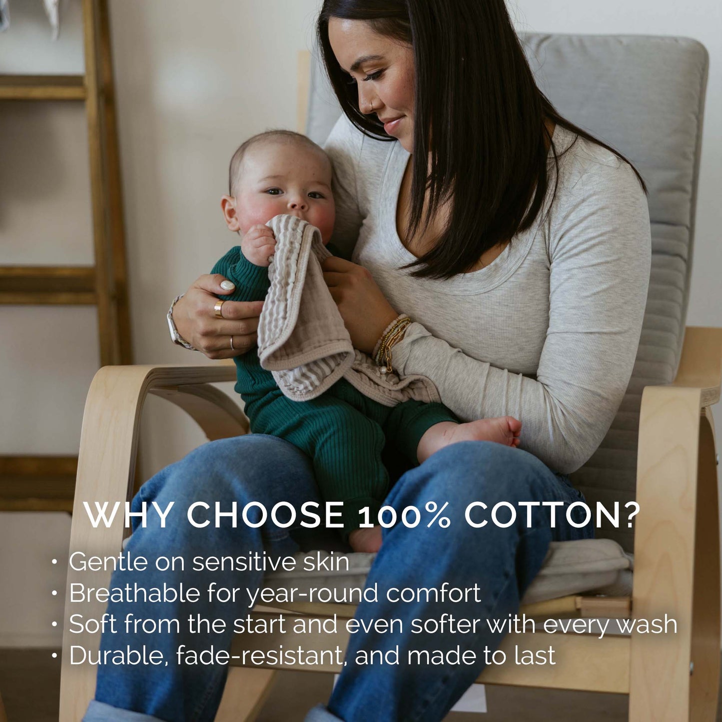 Estes Set - Muslin Burp Cloths (4 Pack) by Parker Baby Co., product view 5