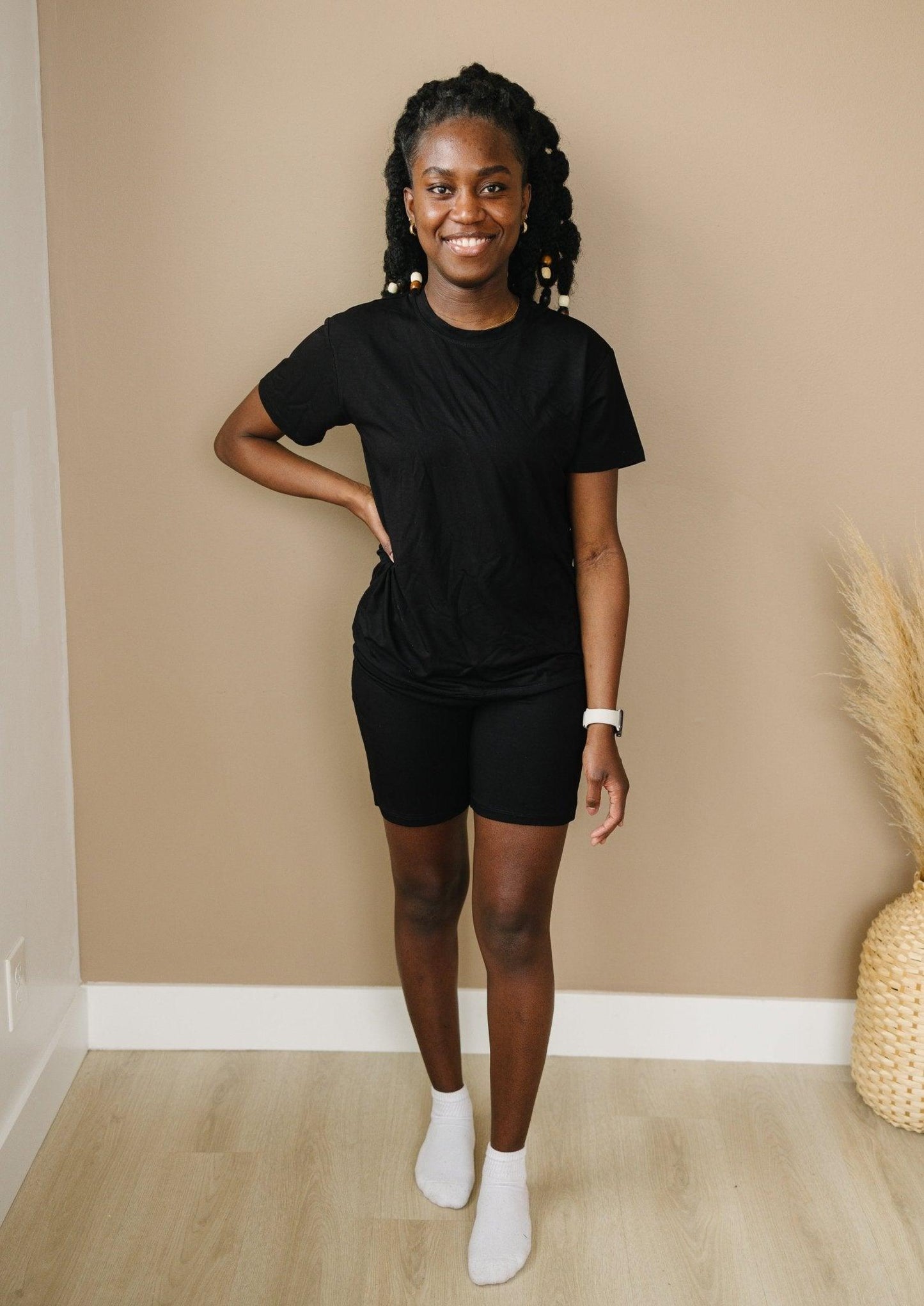 Women's Bamboo Tee & Bike Shorts - sold as separates by Little Joy Co., product view 20