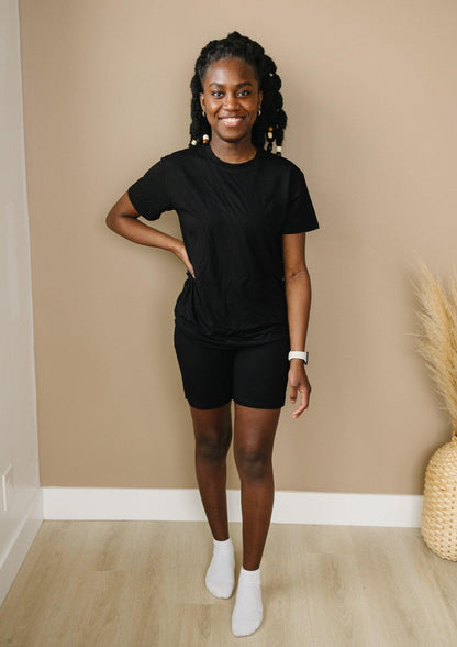 Women's Bamboo Tee & Bike Shorts - sold as separates by Little Joy Co., product view 20