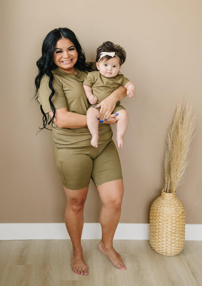 Women's Bamboo Tee & Bike Shorts - sold as separates by Little Joy Co., product view 5