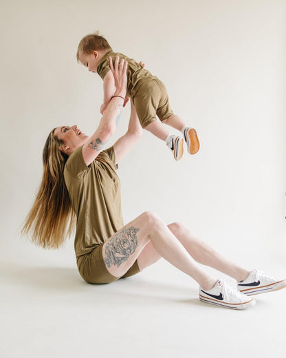 Women's Bamboo Tee & Bike Shorts - sold as separates by Little Joy Co.