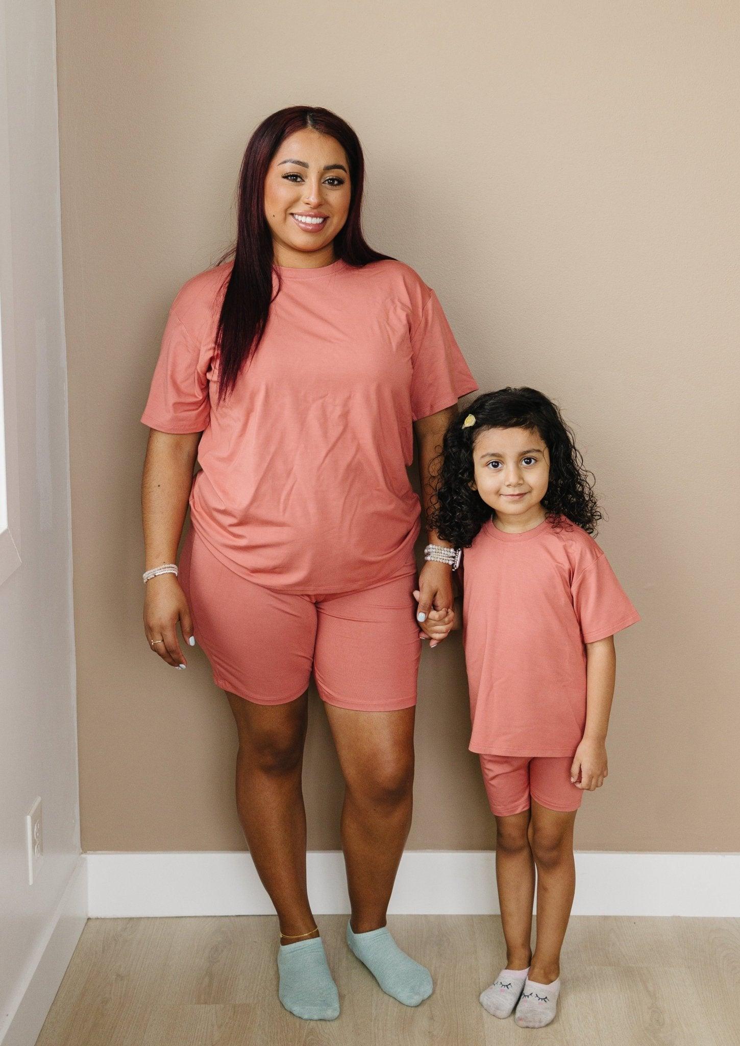 Women's Bamboo Tee & Bike Shorts - sold as separates by Little Joy Co., product view 4