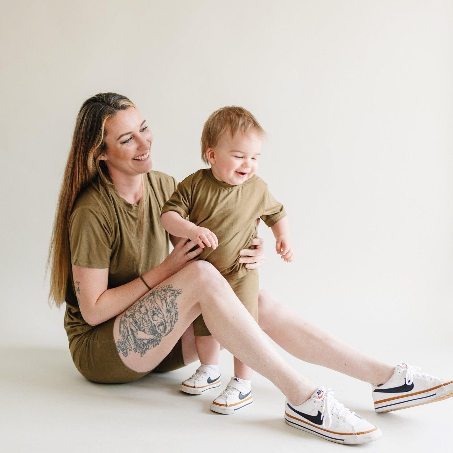 Women's Bamboo Tee & Bike Shorts - sold as separates by Little Joy Co., product view 7
